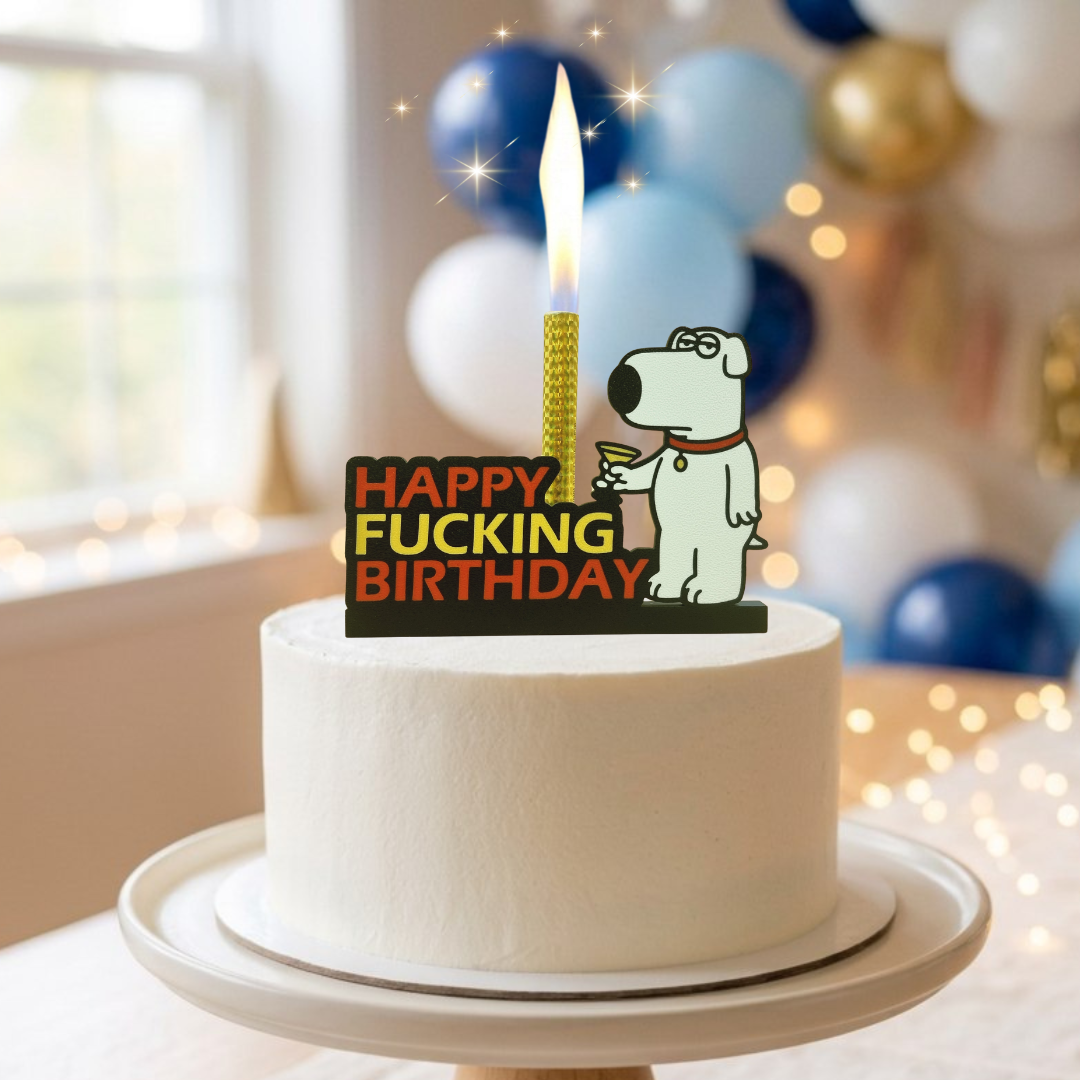 Topper tarta divertido para adultos «Happy F*cking Birthday»