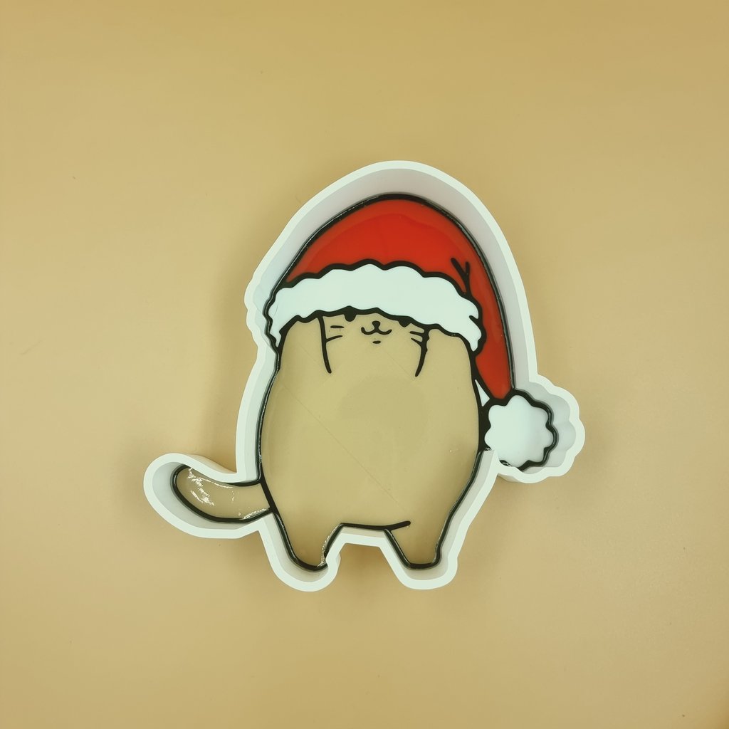 Bandeja joyero Gato con gorro de Papá Noel – Vaciabolsillos decorativo de Navidad