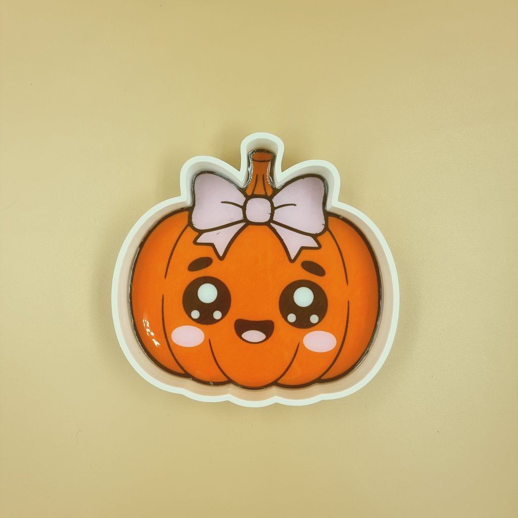 Kürbis Schmuckschale mit Schleife – Halloween Deko, Ringschale & Herbstdeko kawaii