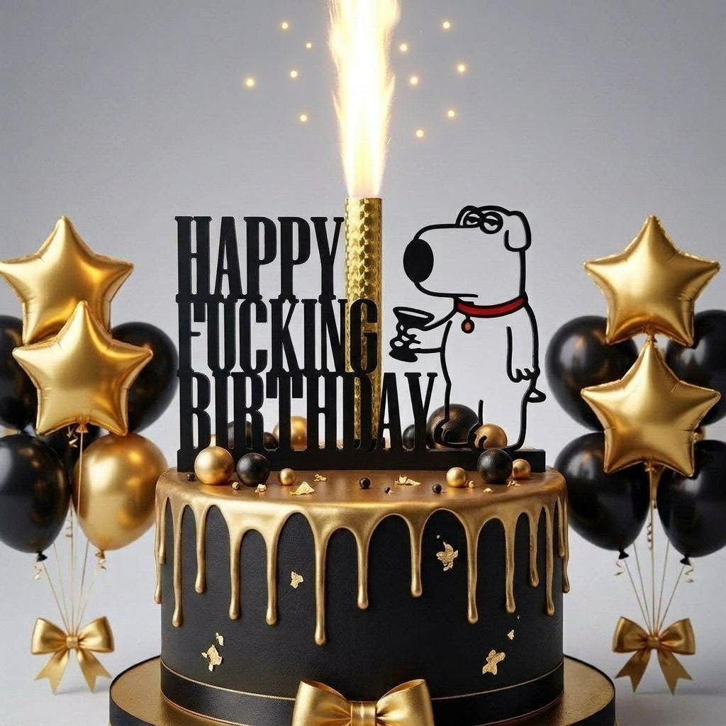 Happy F*cking Birthday Cake Topper – lustiger Tortenstecker