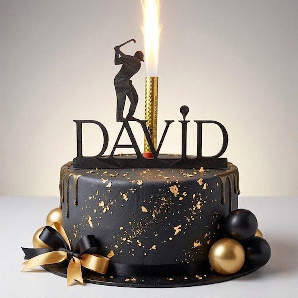 Topper tarta golf personalizado con nombre