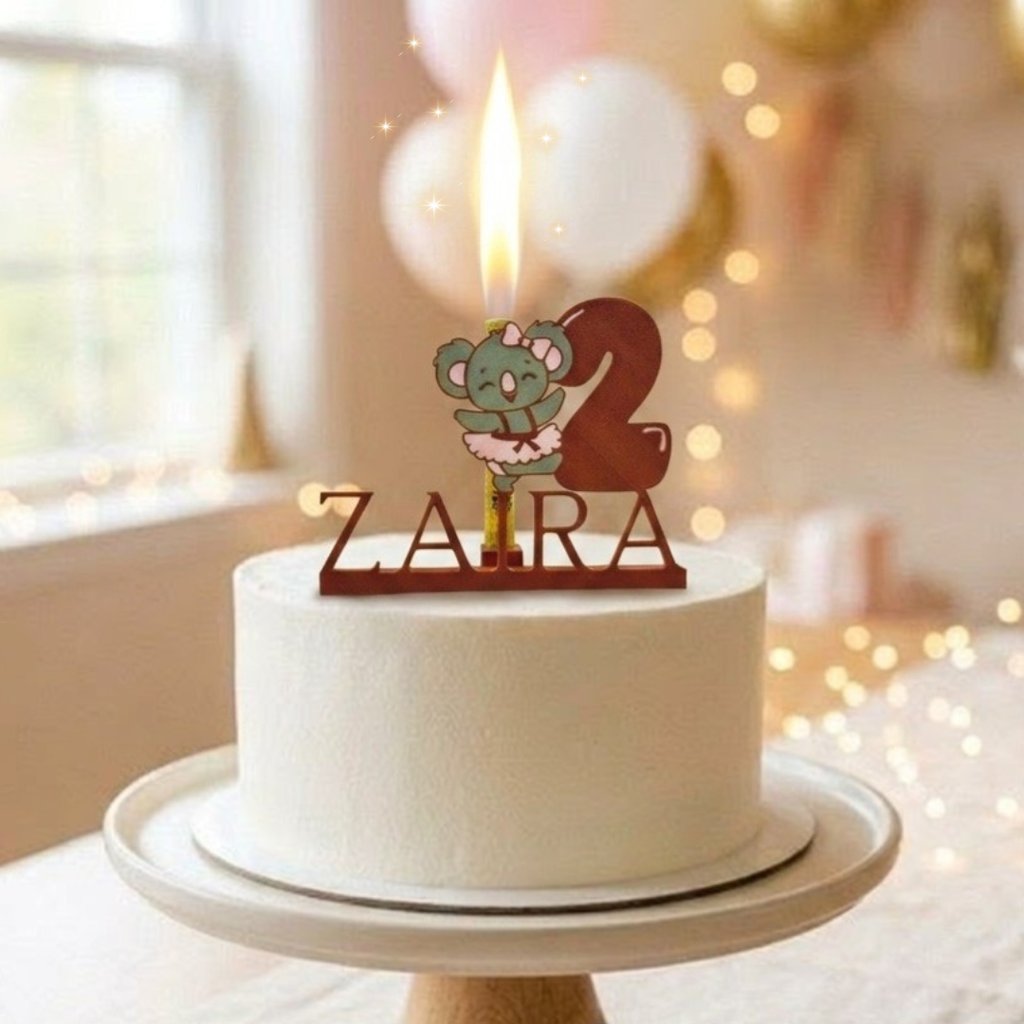 Koala Cake Topper personalisiert – Tortenstecker mit Name und Alter